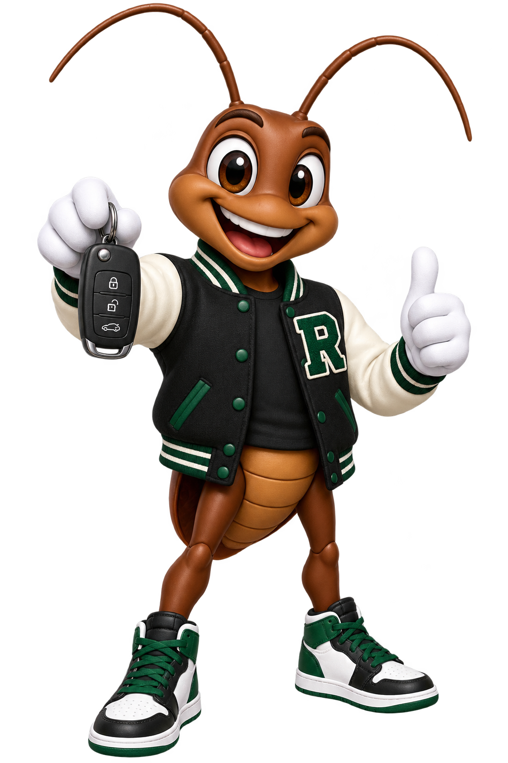 Ricky Roach holding rental keys and giving a thumbs-up